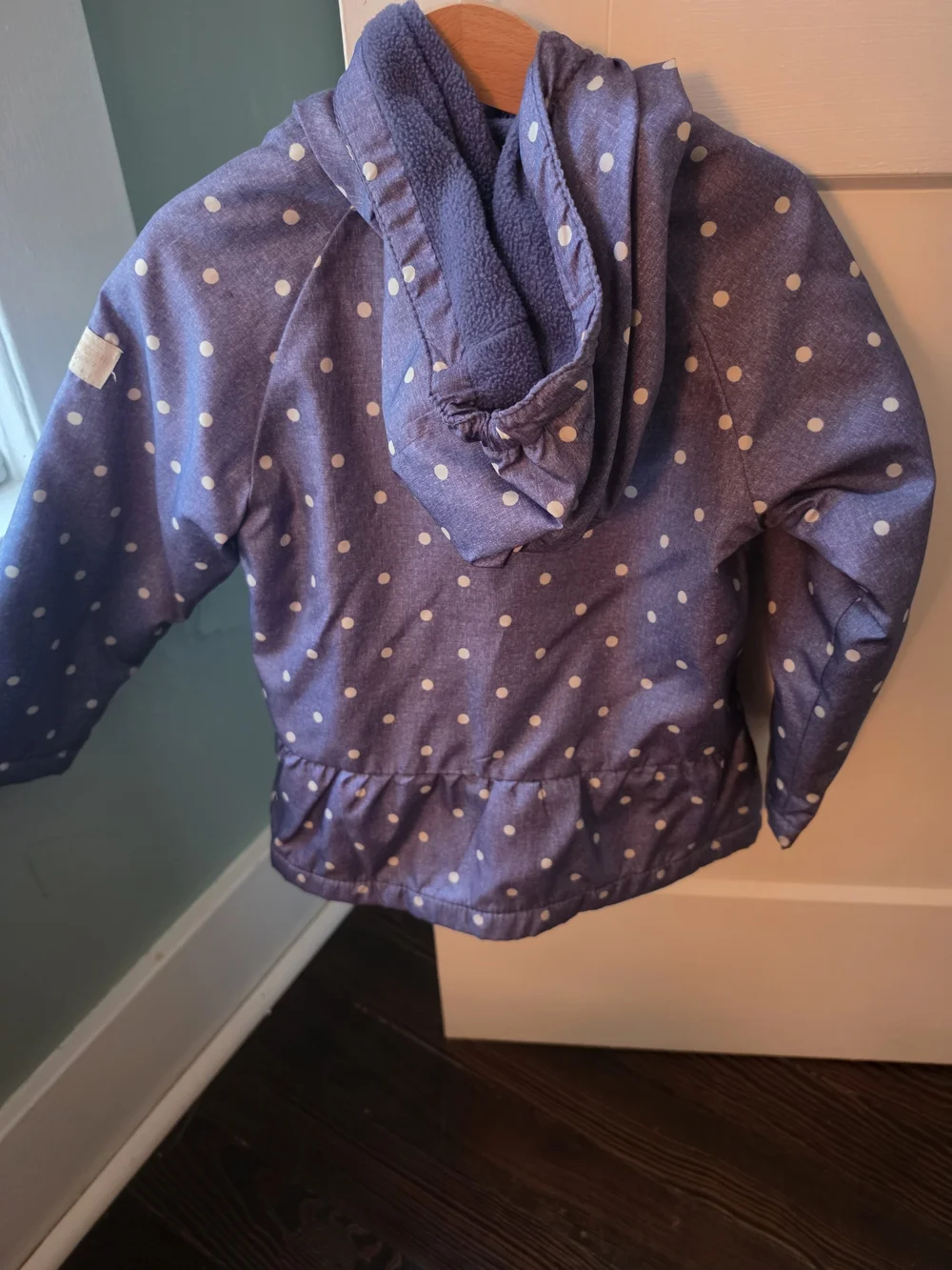 OshKosh B'gosh Blue/purple Polka Dot Hooded Raincoat 4T